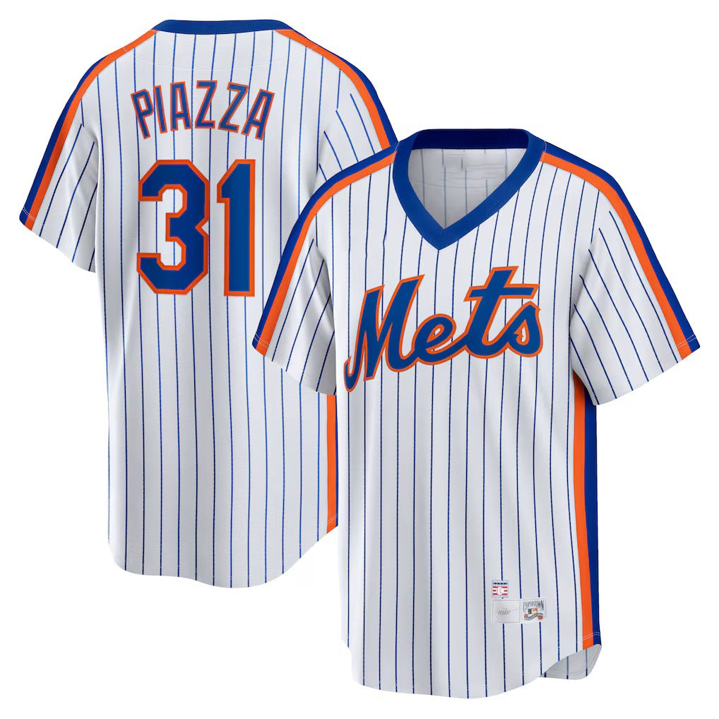 New York Mets #31 Mike Piazza White JEROMEN Home Cooperstown Collection Player Jersey
