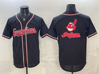 Cleveland Guardians Team Big Logo 2026 Fashion Replica Black JEROMEN Out Stitched Jersey