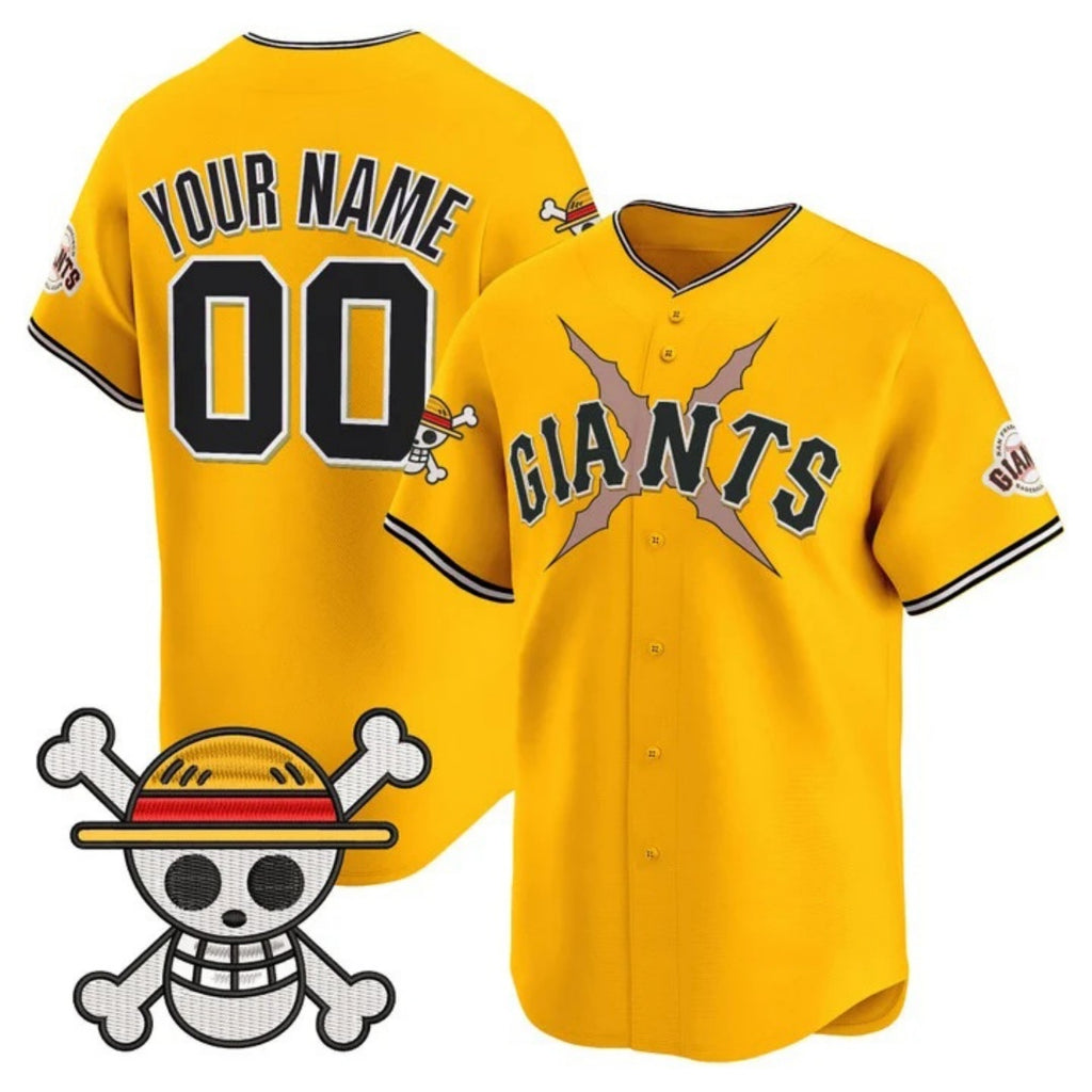 Custom San Francisco Giants x One Piece Gold JEROMEN Vapor Premier Limited Jersey - Stitched