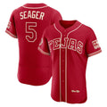 Texas Rangers #5 Corey Seager Red JEROMEN 2026 City Connect Authentic Sponsor Patch Jersey