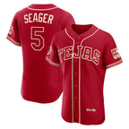 Texas Rangers #5 Corey Seager Red JEROMEN 2026 City Connect Authentic Sponsor Patch Jersey