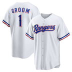 Texas Rangers #1 Groom Home White JEROMEN Replica Jersey