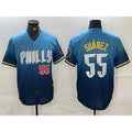 Philadelphia Phillies #55 Ranger Suarez Blue JEROMEN 2024 City Player Number Cool Base Jerseys