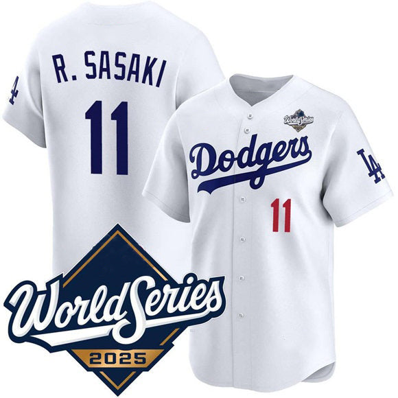 Los Angeles Dodgers #11 Roki Sasaki White JEROMEN 2025 World Series Limited Stitched Jersey