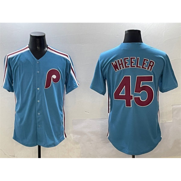 Philadelphia Phillies #45 Zack Wheeler Blue JEROMEN Cool Base Stitched Jersey