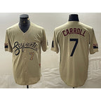 Arizona Diamondbacks #7 Corbin Carroll Number 2021 Gold JEROMEN City Connect Cool Base Stitched Jersey 2
