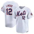 New York Mets #12 Francisco Lindor White JEROMEN 2024 Home Limited Stitched Jersey