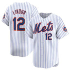 New York Mets #12 Francisco Lindor White JEROMEN 2024 Home Limited Stitched Jersey