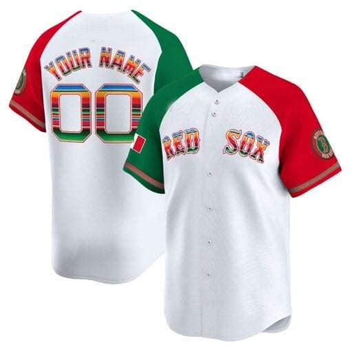 Custom Boston Red Sox Mexico White JEROMEN Vapor Premier Limited Jersey ¨C Aiternate