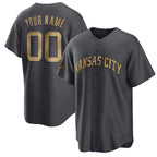 Custom Kansas City Royals Active Player Charcoal JEROMEN 2022 All-Star Cool Base Stitched Jersey