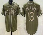 San Diego Padres #13 Manny Machado Olive JEROMEN 2026 Armed Forces Day Jersey