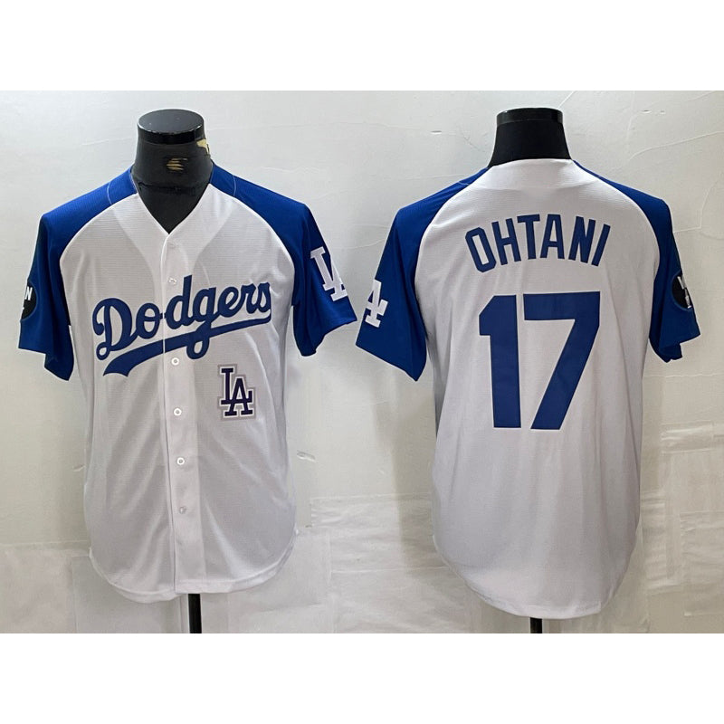 Los Angeles Dodgers #17 Shohei Ohtani White Blue JEROMEN Fashion Stitched Cool Base Limited Jersey 2