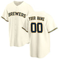 Custom Milwaukee Brewers Cream JEROMEN Home Replica Jersey