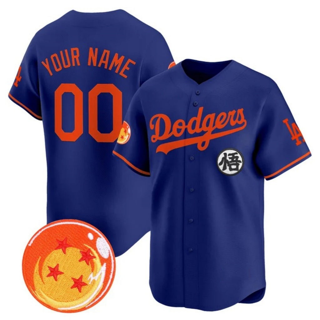 Custom Los Angeles Dodgers x Dragon Ball Royal JEROMEN Vapor Premier Limited Jersey - Stitched