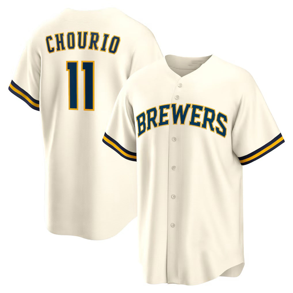Milwaukee Brewers #11 Jackson Chourio Cream JEROMEN Home Replica Jersey