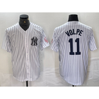 New York Yankees #11 Anthony Volpe Name White JEROMEN With Patch 2024 Cool Base Stitched Jersey