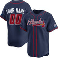 Custom Atlanta Braves Active Player Navy JEROMEN 2025 Speedway Classic Alternate Limited Stitched Jersey