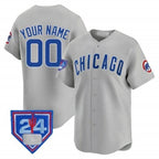 Custom Chicago Cubs 2024 Spring Training Patch Vapor Premier Limited Jersey V2 ¨C Gray JEROMEN