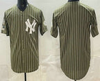 New York Yankees Blank Olive JEROMEN Pinstripe 2026 Armed Forces Day Salute To Service Jersey