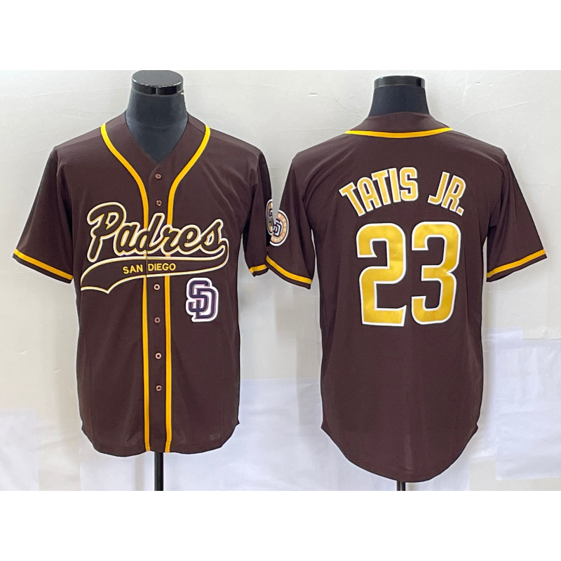 San Diego Padres #23 Fernando Tatis Jr Brown JEROMEN NEW 2023 Cool Base Stitched Jersey 2