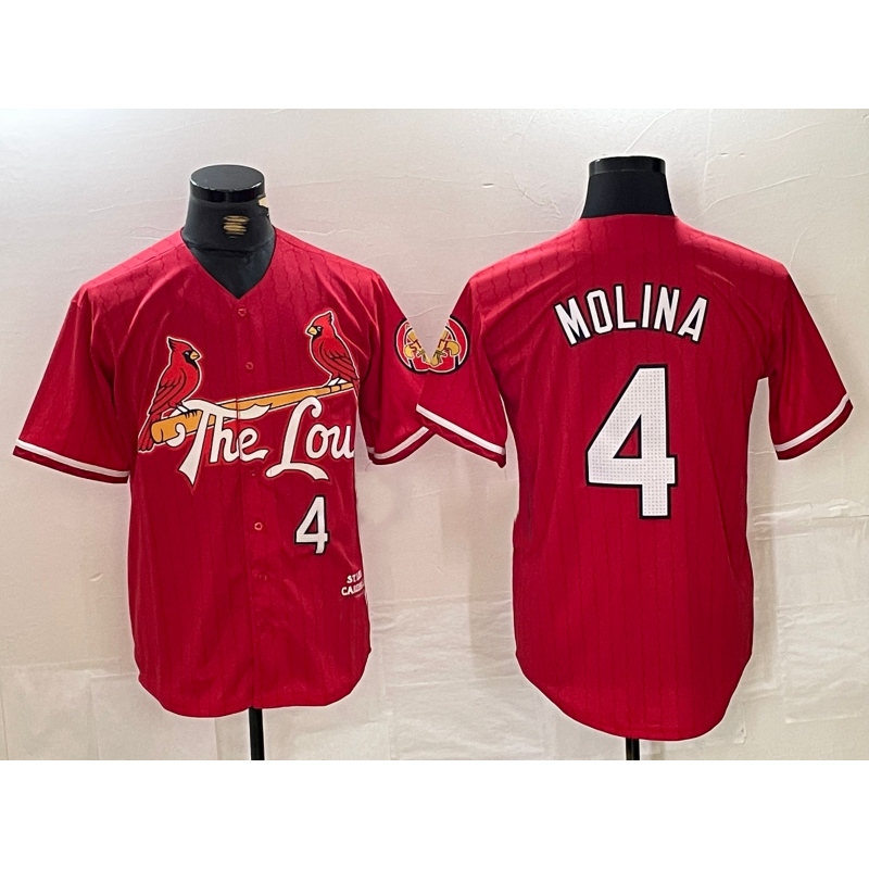 St. Louis Cardinals #4 Yadier Molina Red JEROMEN 2024 City Connect Limited Stitched Jersey