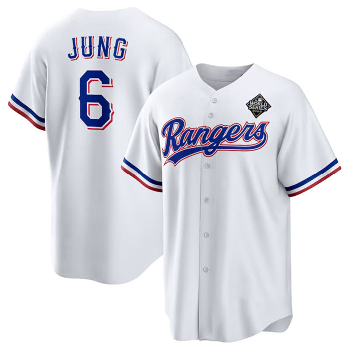 Texas Rangers #6 Josh Jung 2023 White JEROMEN World Series Stitched Jersey