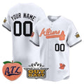 Custom Atlanta Braves Atliens & Peach Vapor Premier Limited Jersey ¨CWhite JEROMEN