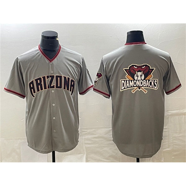 Arizona Diamondbacks Gray JEROMEN Team Big Logo Cool Base Stitched Jerseys