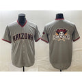 Arizona Diamondbacks Gray JEROMEN Team Big Logo Cool Base Stitched Jerseys