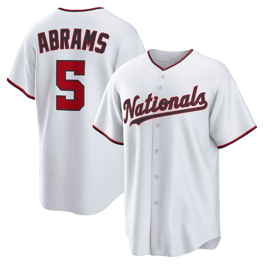 Washington Nationals #5 CJ Abrams White JEROMEN Home Replica Jersey