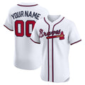Custom Atlanta Braves White JEROMEN Home Elite Jersey