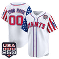 Custom San Francisco Giants America 250 Edition Vapor Premier Limited White JEROMEN Stitched Jerseys