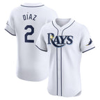 Tampa Bay Rays #2 Yandy Diaz White JEROMEN Home Elite Player Jersey