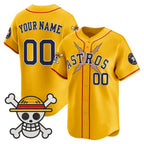 Custom Houston Astros x One Piece Gold JEROMEN Vapor Premier Limited Jersey - Stitched
