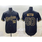 Los Angeles Dodgers #50 Mookie Betts Black Gold JEROMEN Limited Stitched Jersey