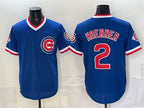 Chicago Cubs #2 Nico Hoerner Royal JEROMEN 150th Anniversary Throwback Vapor Limited Stitched Jersey
