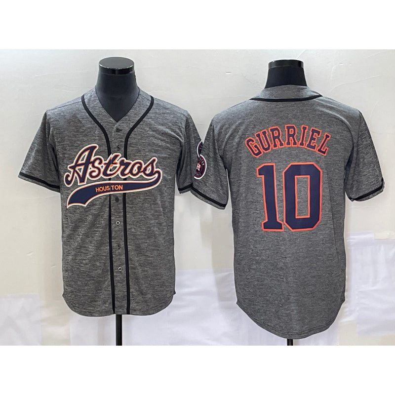 Houston Astros #10 Yuli Gurriel Grey JEROMEN Gridiron Cool Base Stitched Jersey