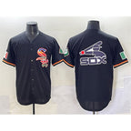 Chicago White Sox Team Big Logo Black JEROMEN Mexico Limited Stitched Jersey