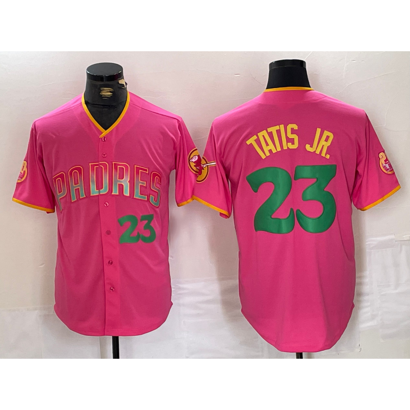 San Diego Padres #23 Fernando Tatis Jr. Pink JEROMEN Cool Base Stitched Jerseys