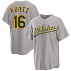 Oakland Athletics #16 Nick Kurtz Gray JEROMEN 2024 Away Limited Stitched Jersey