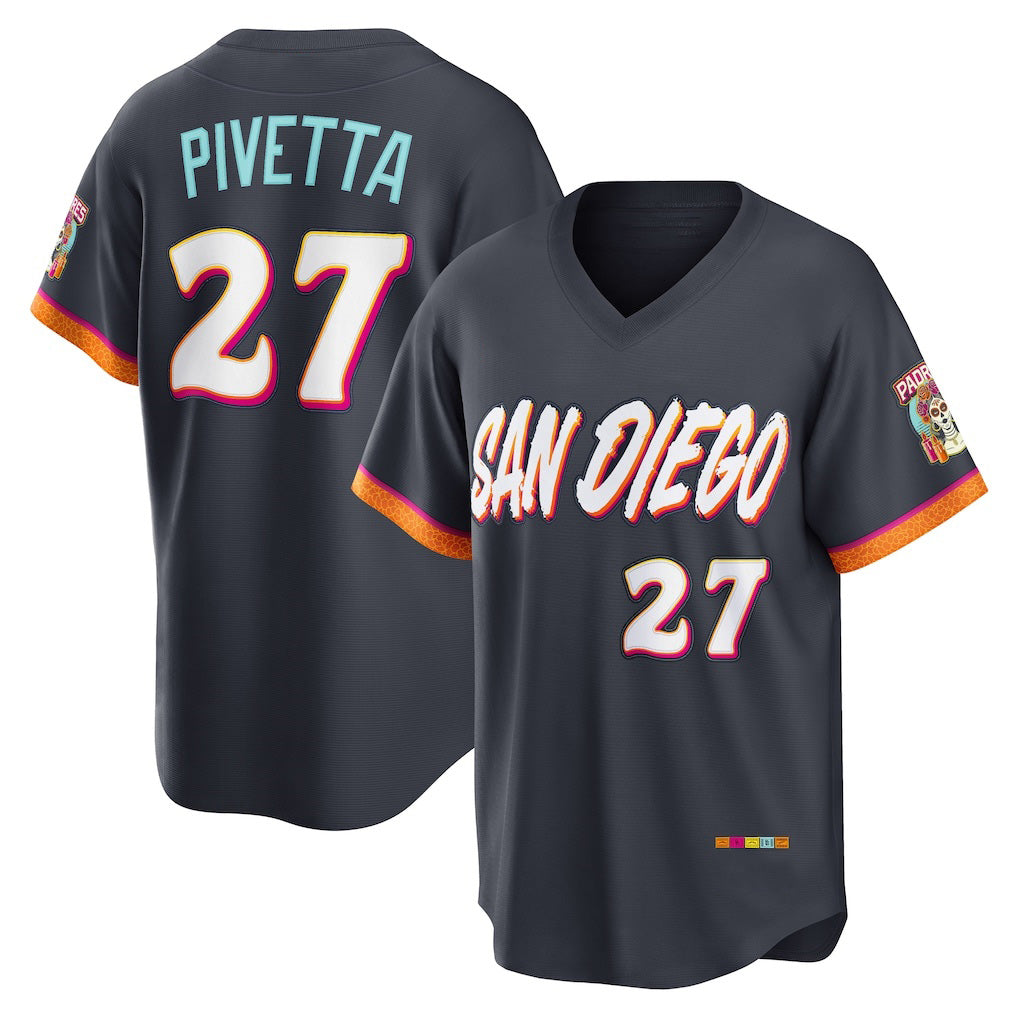 San Diego Padres #27 Nick Pivetta Obsidian JEROMEN 2026 City Connect Stadium Jersey