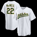 Oakland Athletics #22 Jeff McNeil White JEROMEN Home Replica Jersey