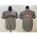 Arizona Diamondbacks Gray JEROMEN Team Big Logo Cool Base Stitched Jersey 2