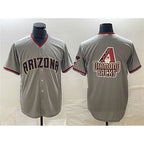 Arizona Diamondbacks Gray JEROMEN Team Big Logo Cool Base Stitched Jersey 2