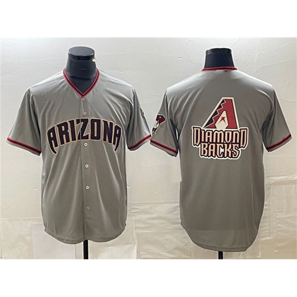 Arizona Diamondbacks Gray JEROMEN Team Big Logo Cool Base Stitched Jersey 2