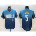 Philadelphia Phillies #5 Bryson Stott Blue JEROMEN 2024 City Player Number Cool Base Stitched Jerseys