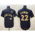 Toronto Blue Jays #22 Ernie Clement Black Gold JEROMEN 2025 American League Champions Limited Stitched Jersey