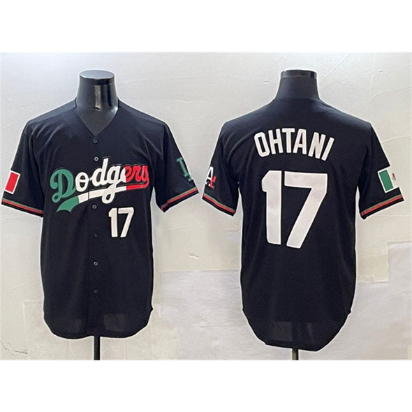 Los Angeles Dodgers #17 Shohei Ohtani Black JEROMEN Mexico Flag Limited Stitched Jersey