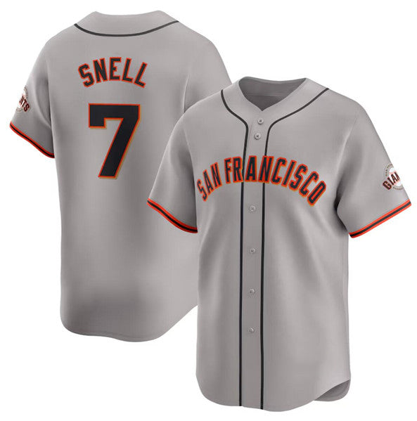 San Francisco Giants #7 Blake Snell Gray JEROMEN Away Limited Stitched Jersey
