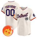 Custom Detroit Tigers x Dragon Ball Cream JEROMEN Vapor Premier Limited Jersey - All Stitched